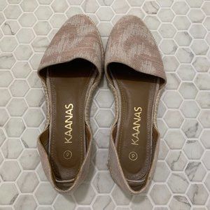 Kaanas D'Orsay Espadrille Flats NWOT Size 6 Tan Pink